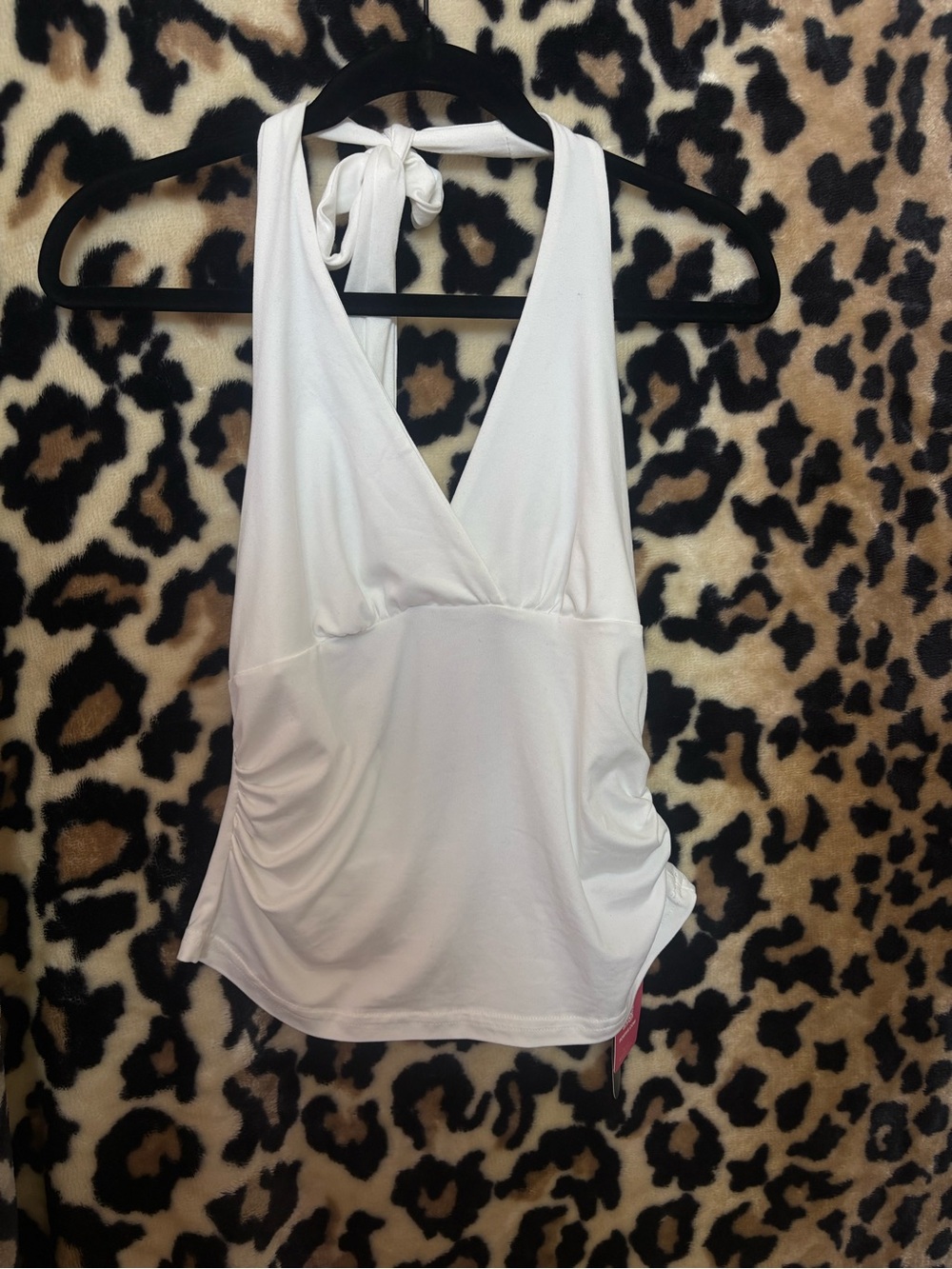 ROMWE White Sleeveless Halter Tank Top